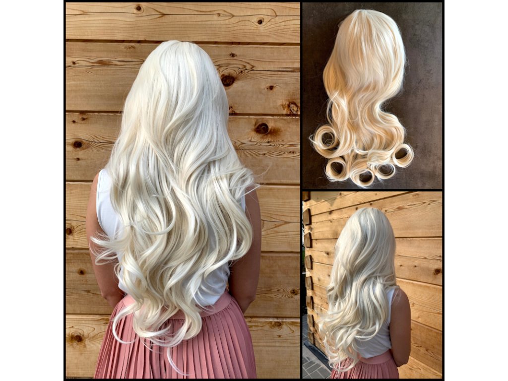 Dlouhá blond paruka Ellie se síťkou 