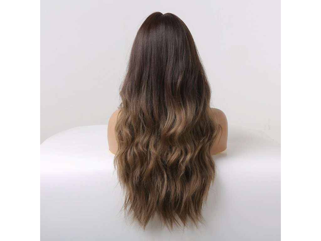 Zářivá přírodní hnědá paruka Love se síťkou (lace front)
