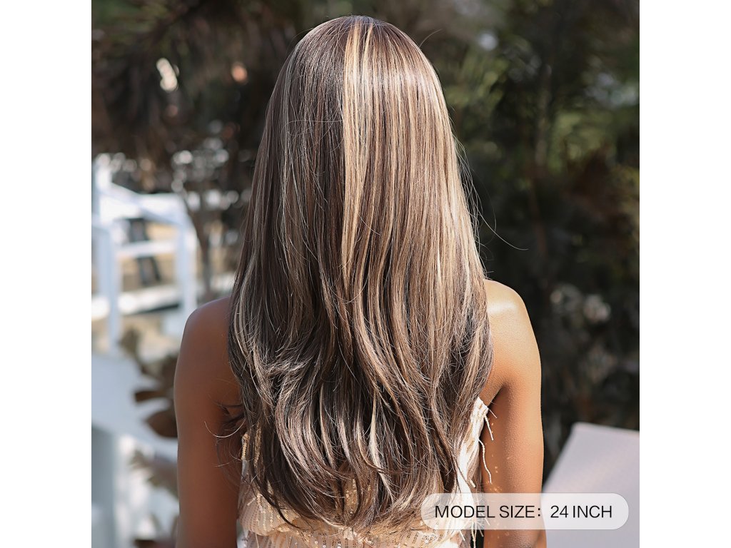 Zářivá melírovaná paruka Joy se síťkou (lace front)