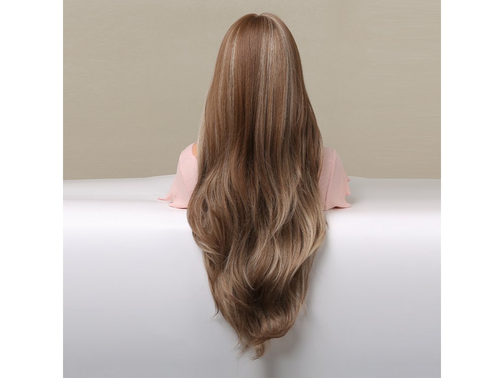 Zářivá světle hnědá paruka Nathalie se síťkou (lace front)