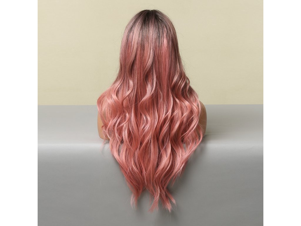 Zářivá růžová paruka Marlen se síťkou (lace front)