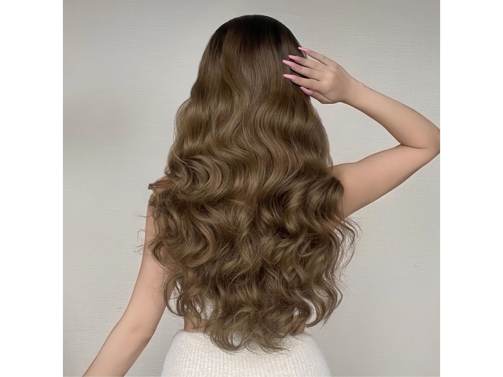 Zářivá hnědá paruka Marie se síťkou (lace front)