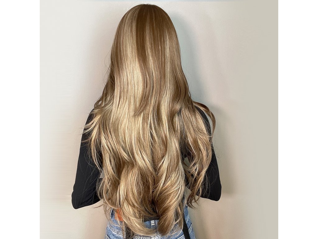Dlouhá přírodní blond paruka Amazin se síťkou (lace front)