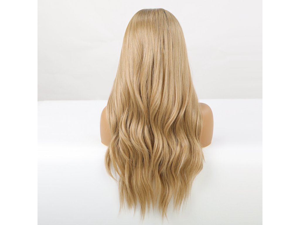 Zářivá zlatá blond paruka Sheron se síťkou (lace front)