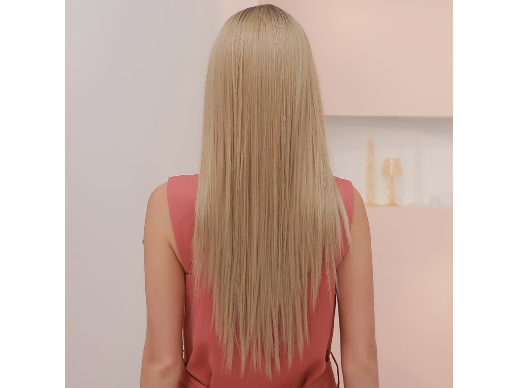 Zářivá krémová blond paruka Tamara se síťkou (lace front)