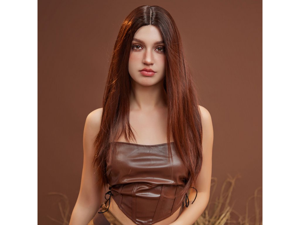 Zářivá čokoládově hnědá paruka Jocelin se síťkou (lace front)