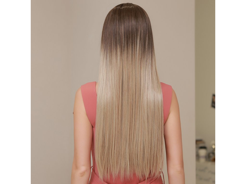 Dlouhá ombré blond paruka Celin se síťkou (lace front)