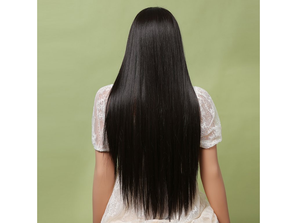 Extra dlouhá čokoládově hnědá paruka Edna se síťkou (lace front)