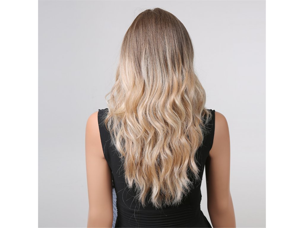 Vlnitá ombré blond paruka Tami se síťkou (lace front)