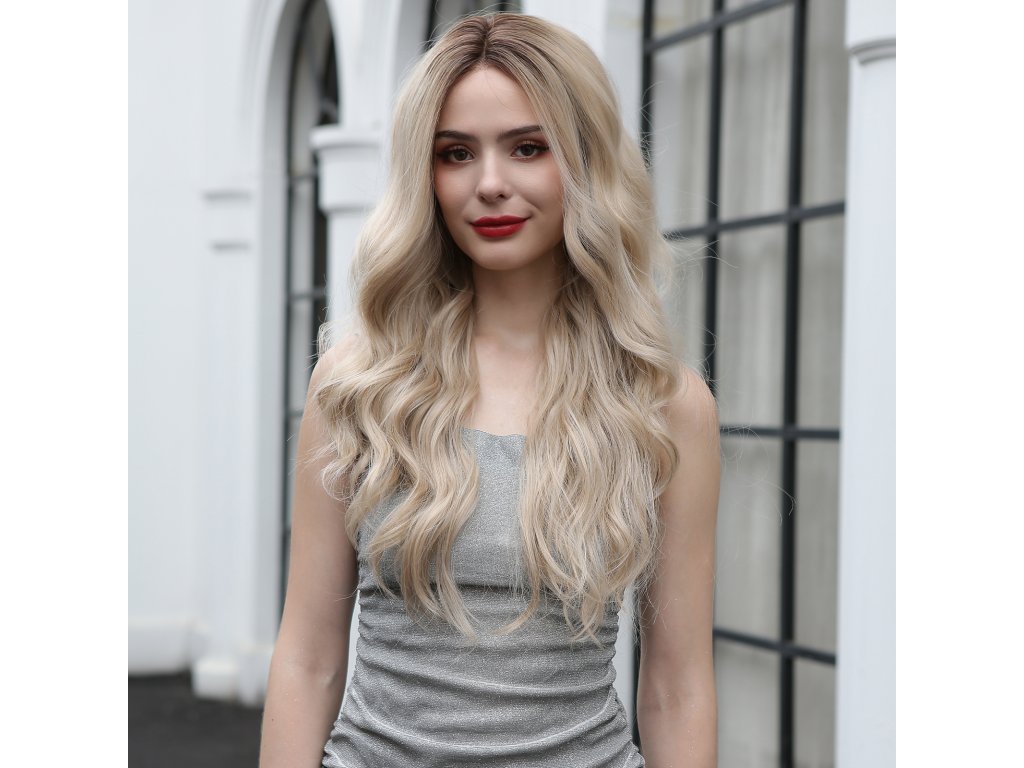 Dlouhá platinová blond paruka Poli