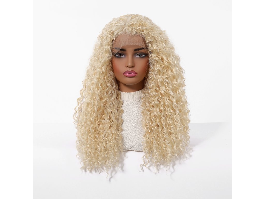 Perleťově blond kudrnatá paruka Lara