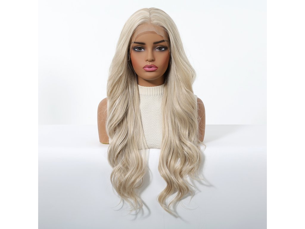 Extra dlouhá blond vlnitá paruka Ama