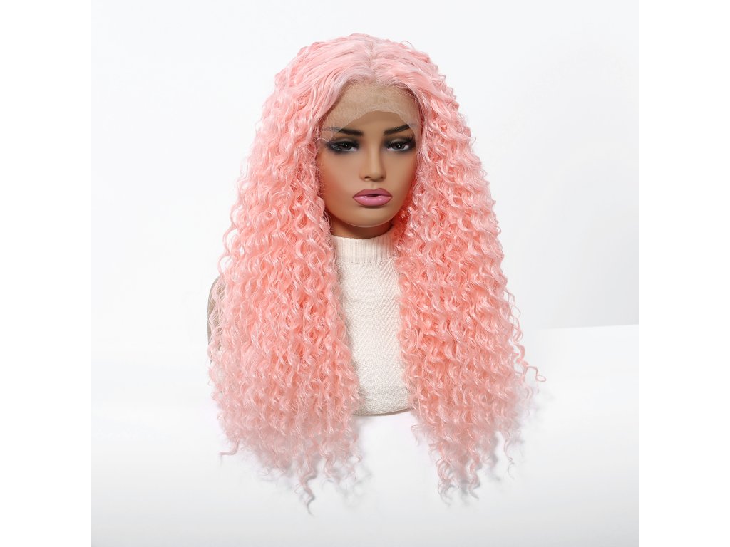 Pastelově růžová kudrnatá paruka Barbie